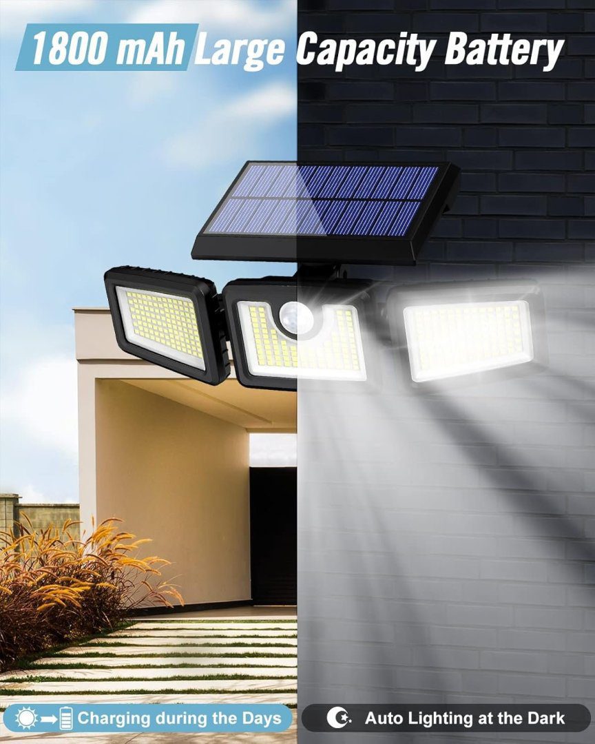 Solar Lights Outdoor , 312 LED Motion Sensor Outdoor Lights with Remote,
