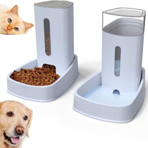 Gravity Automatic Cat Feeders Set Dog Food Feeder with Water Dispenser