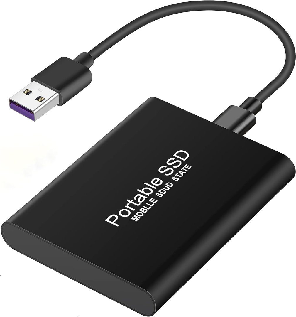 2TB External Hard Drive – USB 3.1 Ultra-Slim 2.5 Inch Metal Design Portable HDD for PC, Mac, Portable (Black)