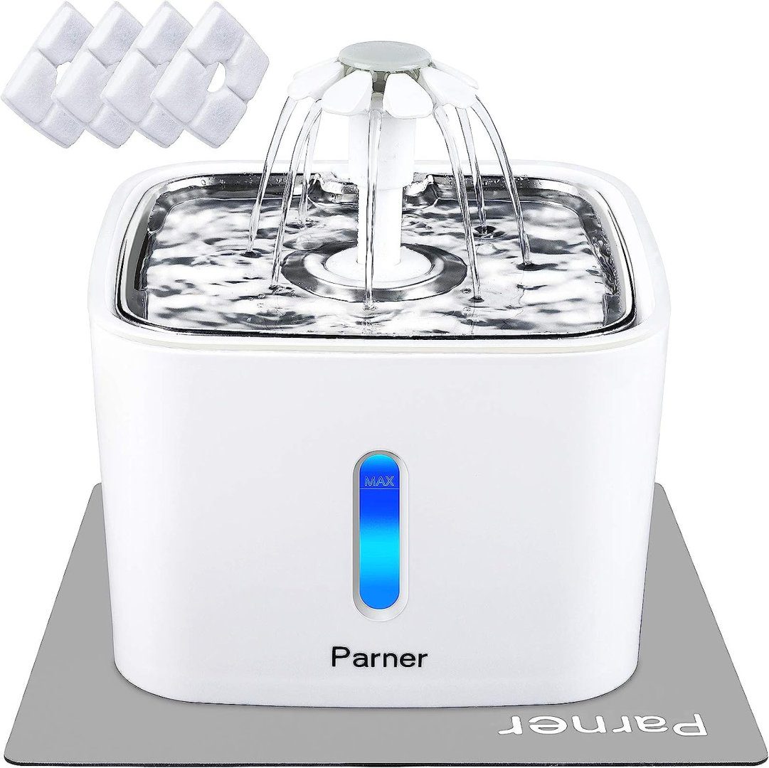 Cat Water Fountain, Parner Pet Fountain Ultra-Quiet