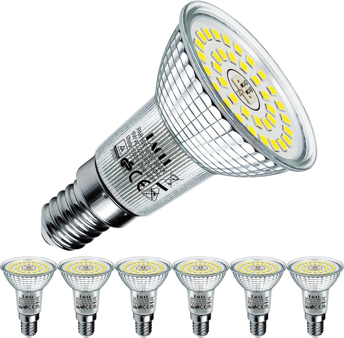 EACLL E14 LED Bulbs Cool White 6W Equivalent 100W R50 Halogen